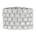 90.55cts Emerald Halo Diamond Bracelet