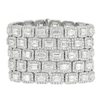 90.55cts Emerald Halo Diamond Bracelet