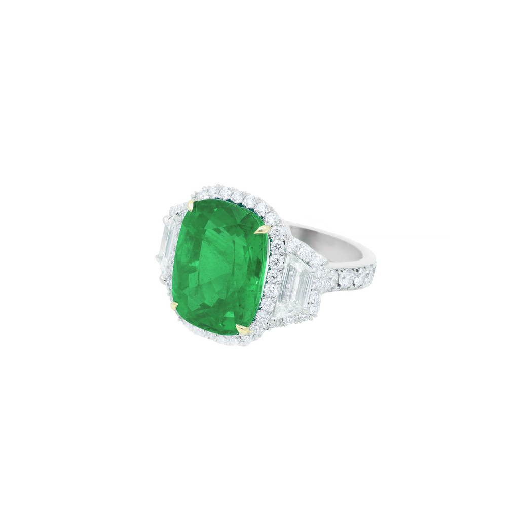 11.22ct Zambian Emerald Halo Ring