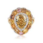 Fancy Brown Pear Diamond Ring