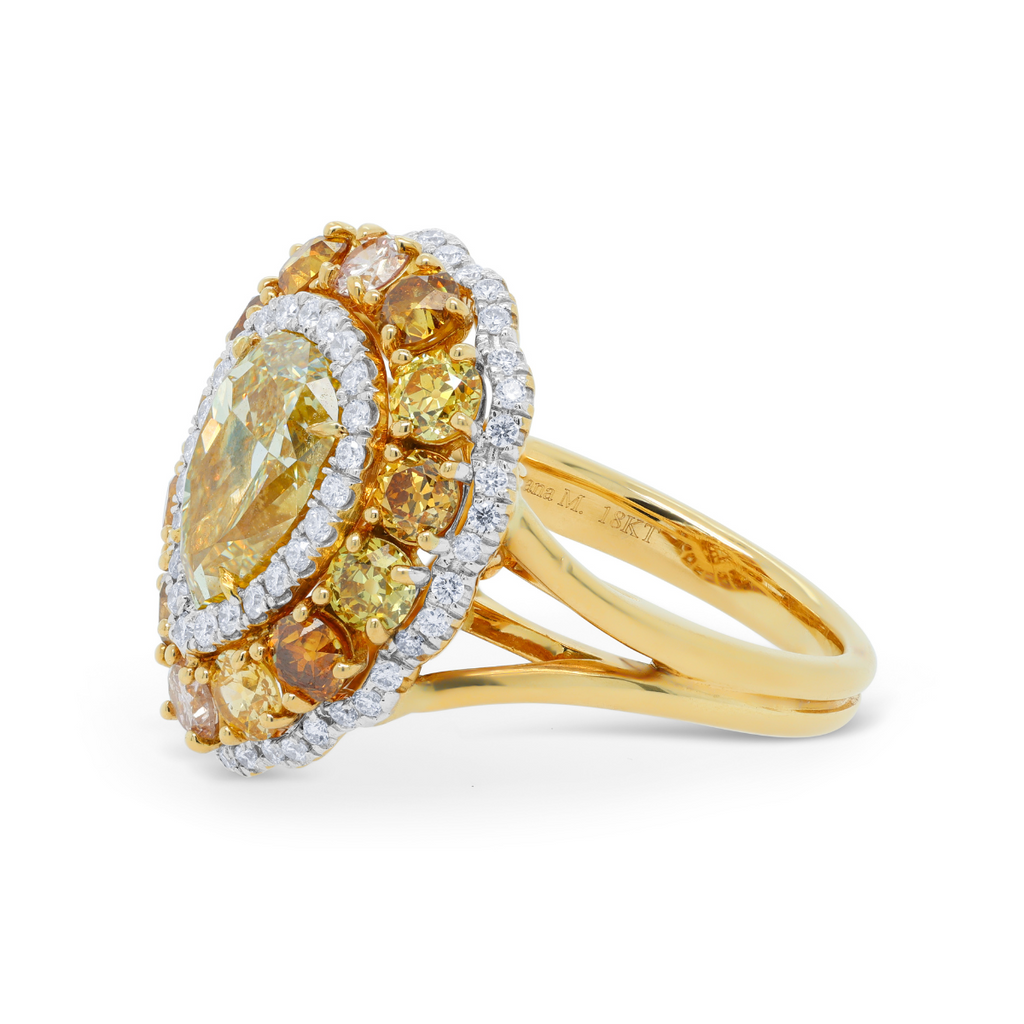 Fancy Brown Pear Diamond Ring