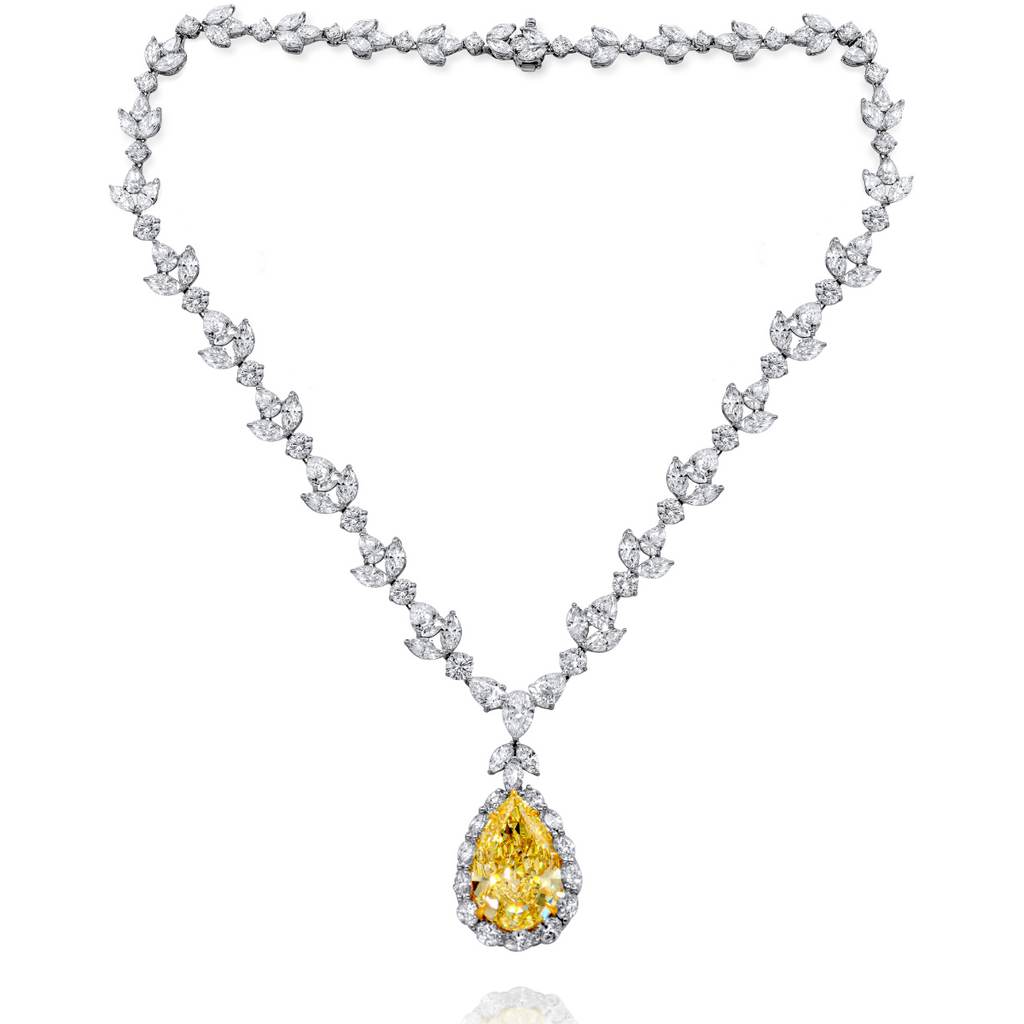 35ct Rare Yellow Diamond Necklace