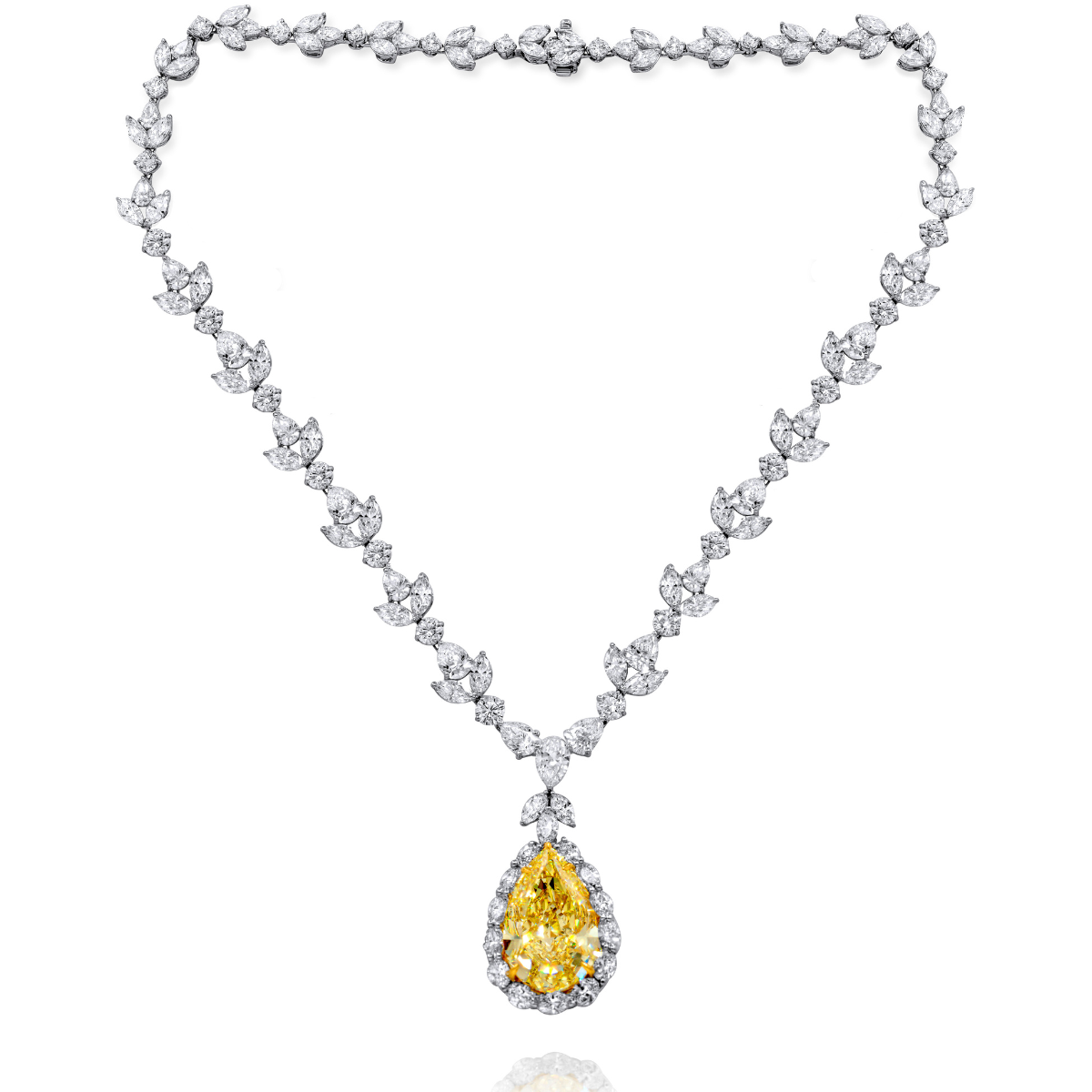 35ct Rare Yellow Diamond Necklace