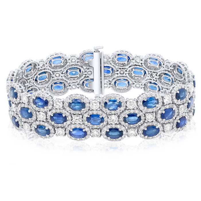 Diamond & Sapphire Stacked Bracelet