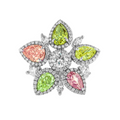 Fancy Colored Diamond Flower Ring