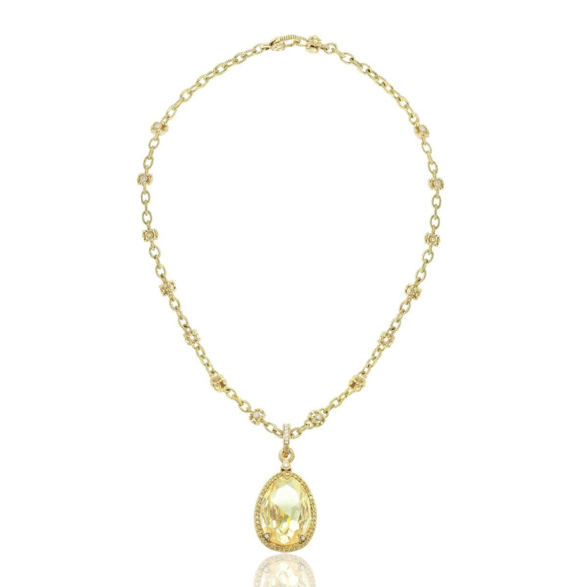 30ct Fancy Yellow Oval Pendant
