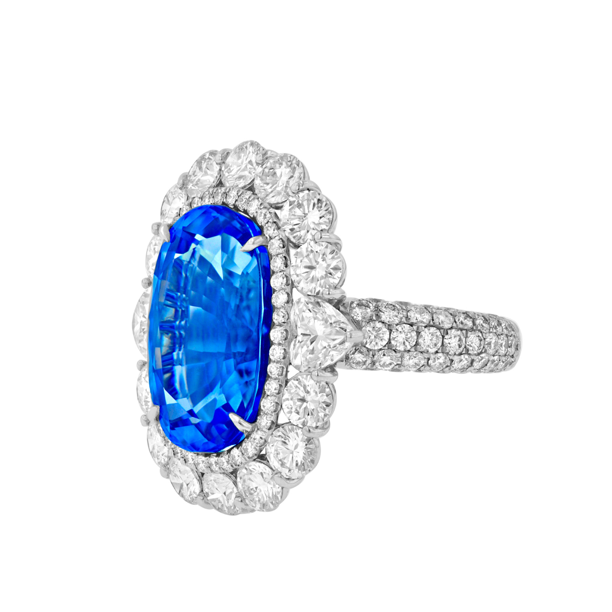 Double Halo Sapphire Ring