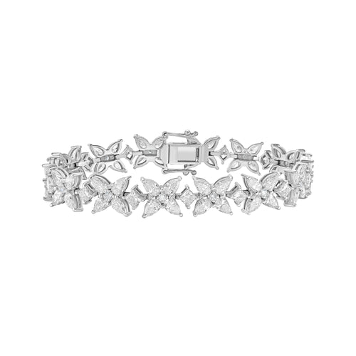 Lab Grown Multi Shaped Diamond Cluster Bracelet