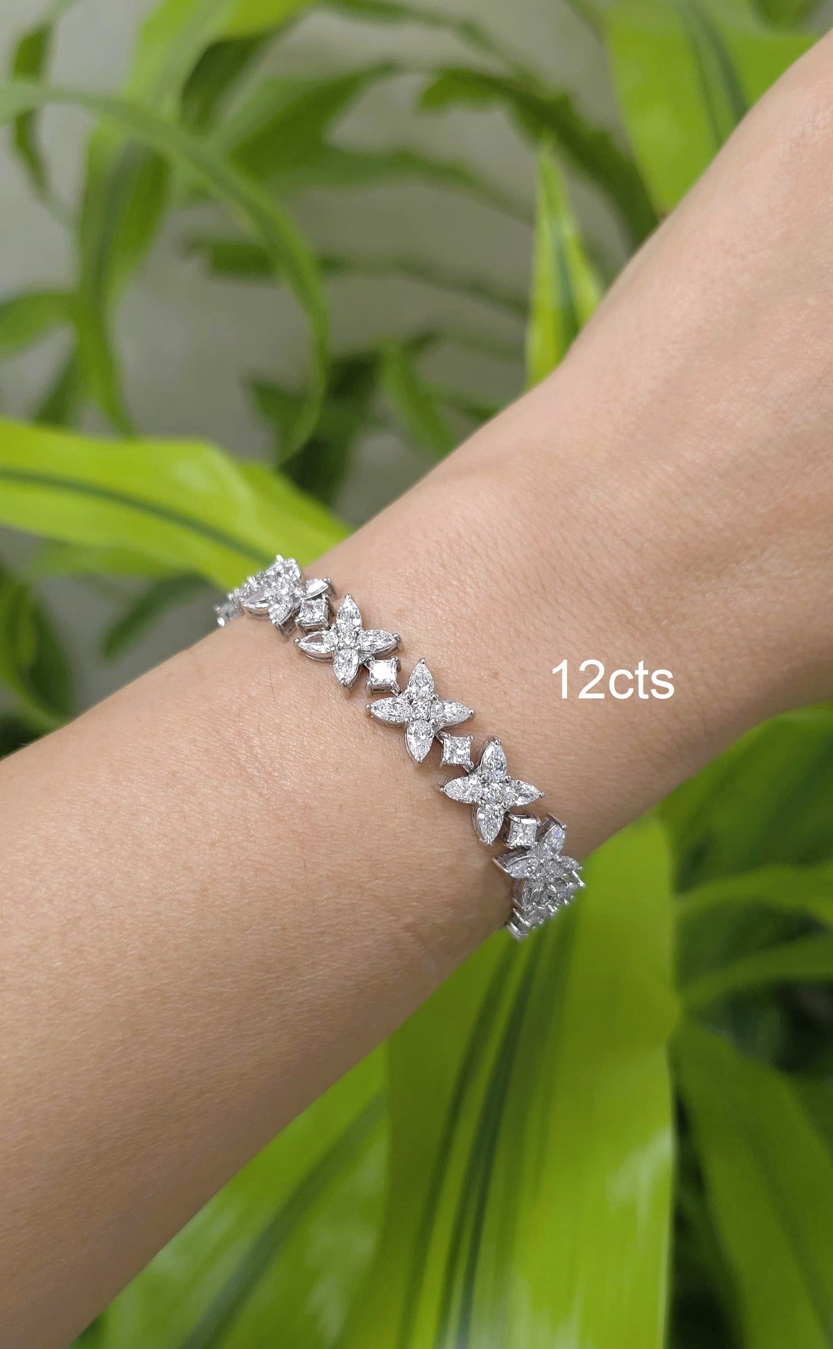 Lab Grown Multi Shaped Diamond Cluster Bracelet