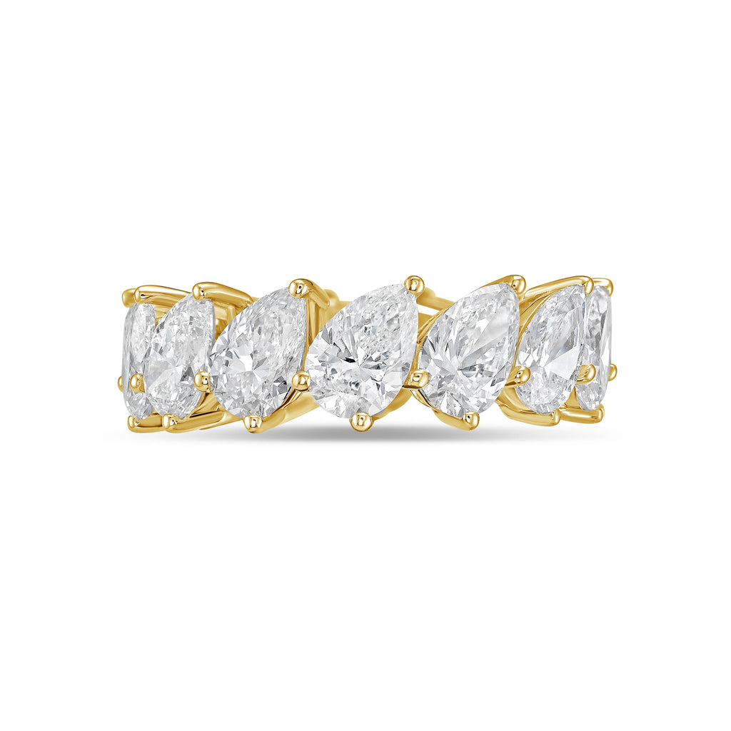 Lab Grown Slanted Pear Eternity Band