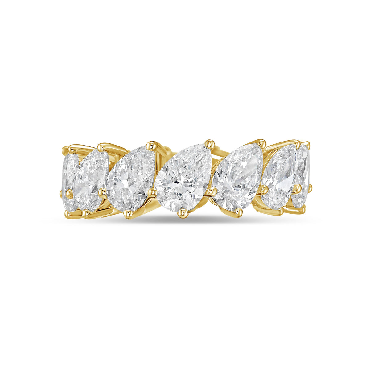 Lab Grown Slanted Pear Eternity Band