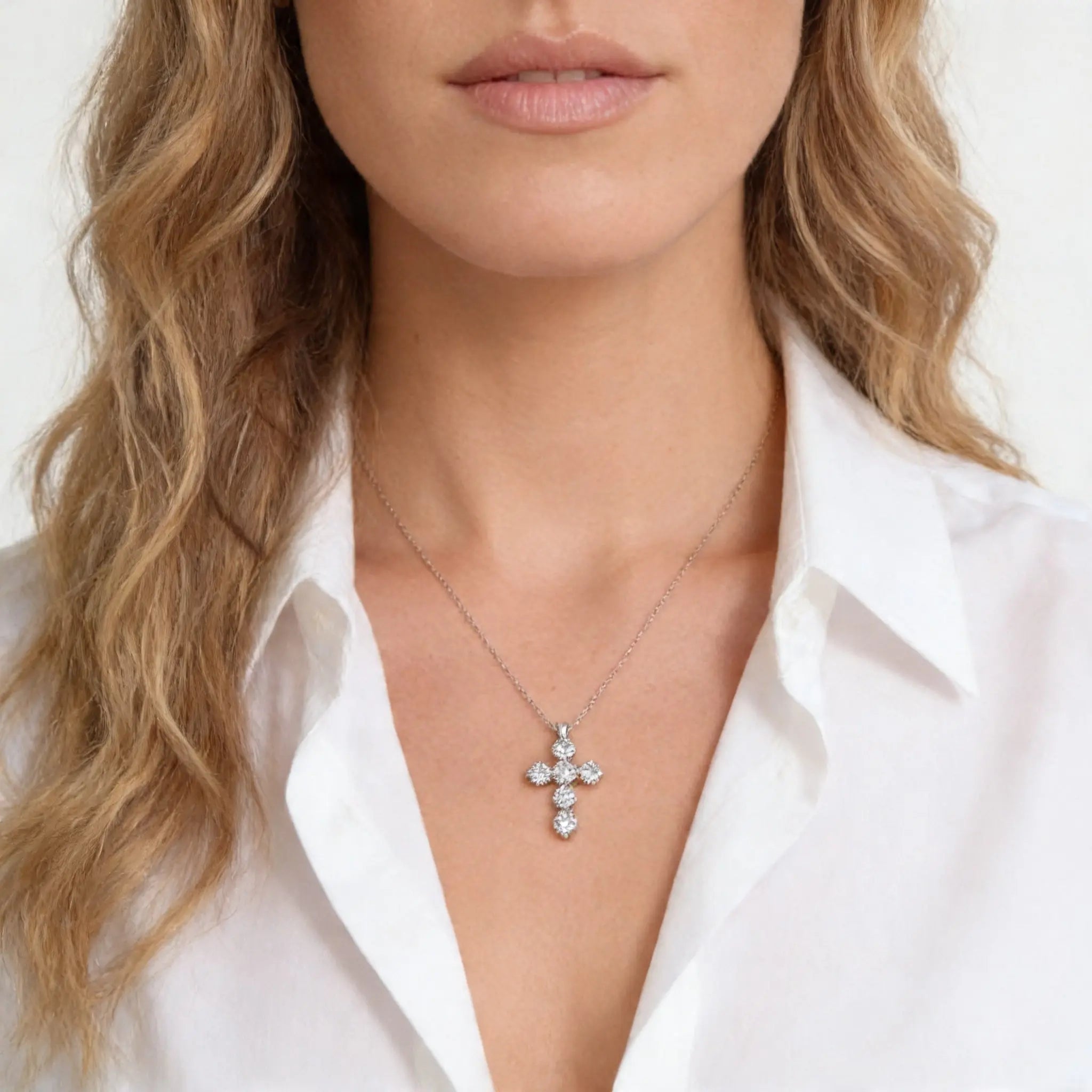 Faith 3 Carat Cross Necklace