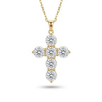 Faith 3 Carat Cross Necklace in Yellow Gold