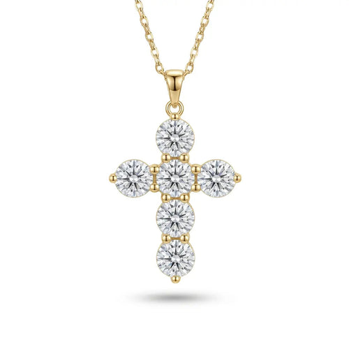 Faith 3 Carat Cross Necklace in Yellow Gold
