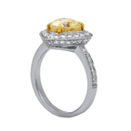 2.00cts Heart Shaped Yellow Diamond Halo Ring