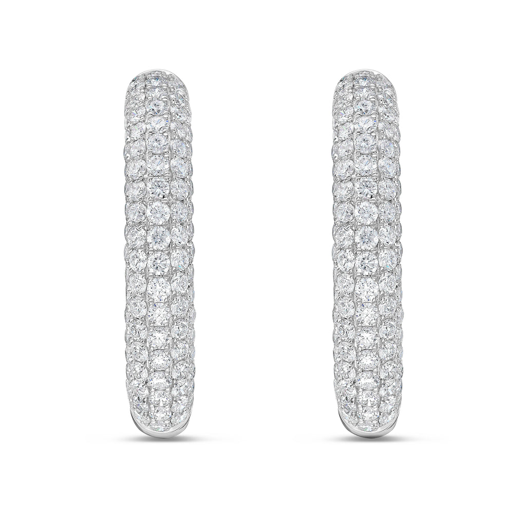Lab Grown Diamond Five Row Pave Hoop Earrings