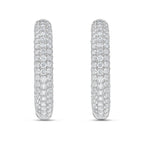 Lab Grown Diamond Five Row Pave Hoop Earrings