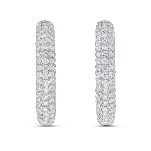 Lab Grown Diamond Five Row Pave Hoop Earrings