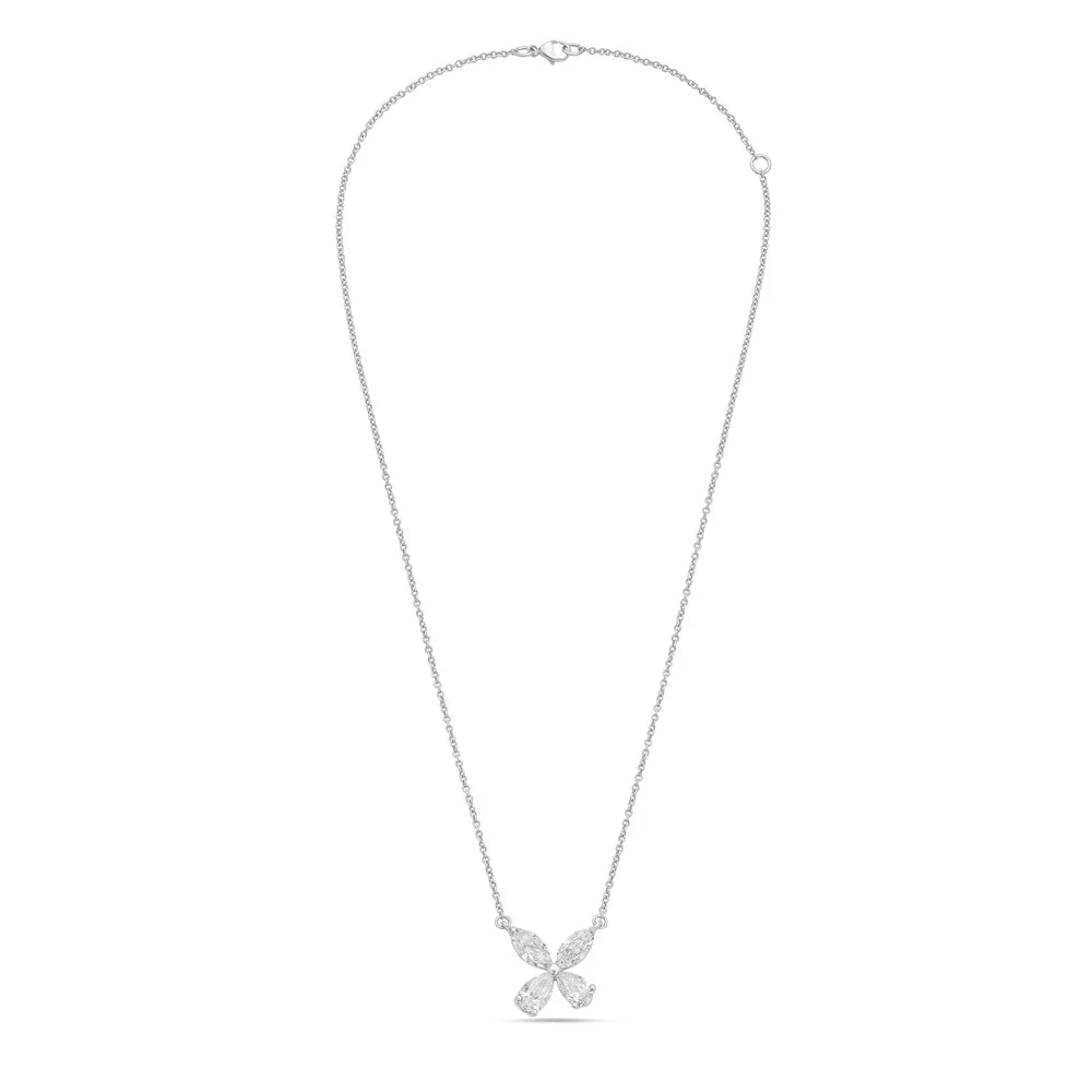 Lab Grown Diamond Marquise & Pear Cut Flower Pendant