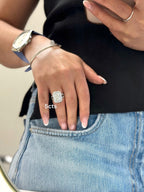 Lab-Grown Radiant Halo Diamond Engagement Ring