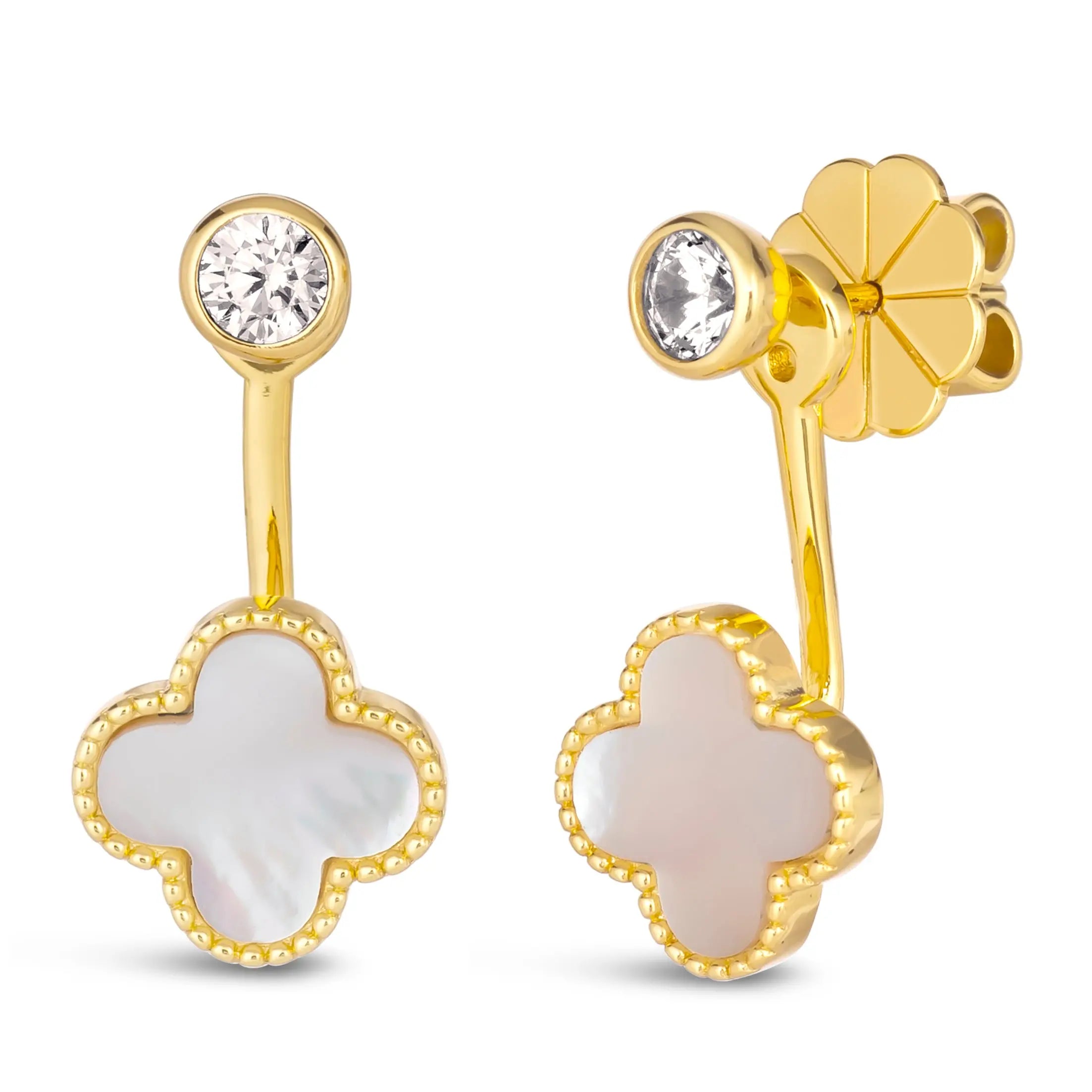 Four Leaf Clover Studs and Jackets
