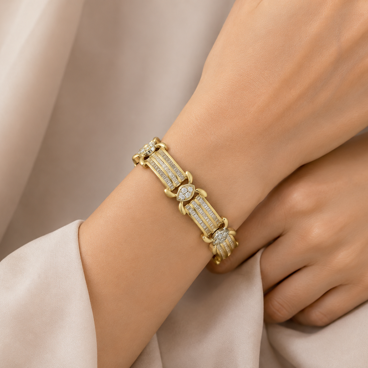 Art Deco Diamond Link Bracelet