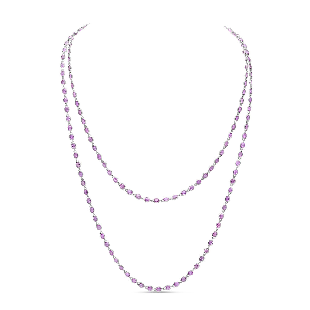 Oval Pink Sapphire Necklace