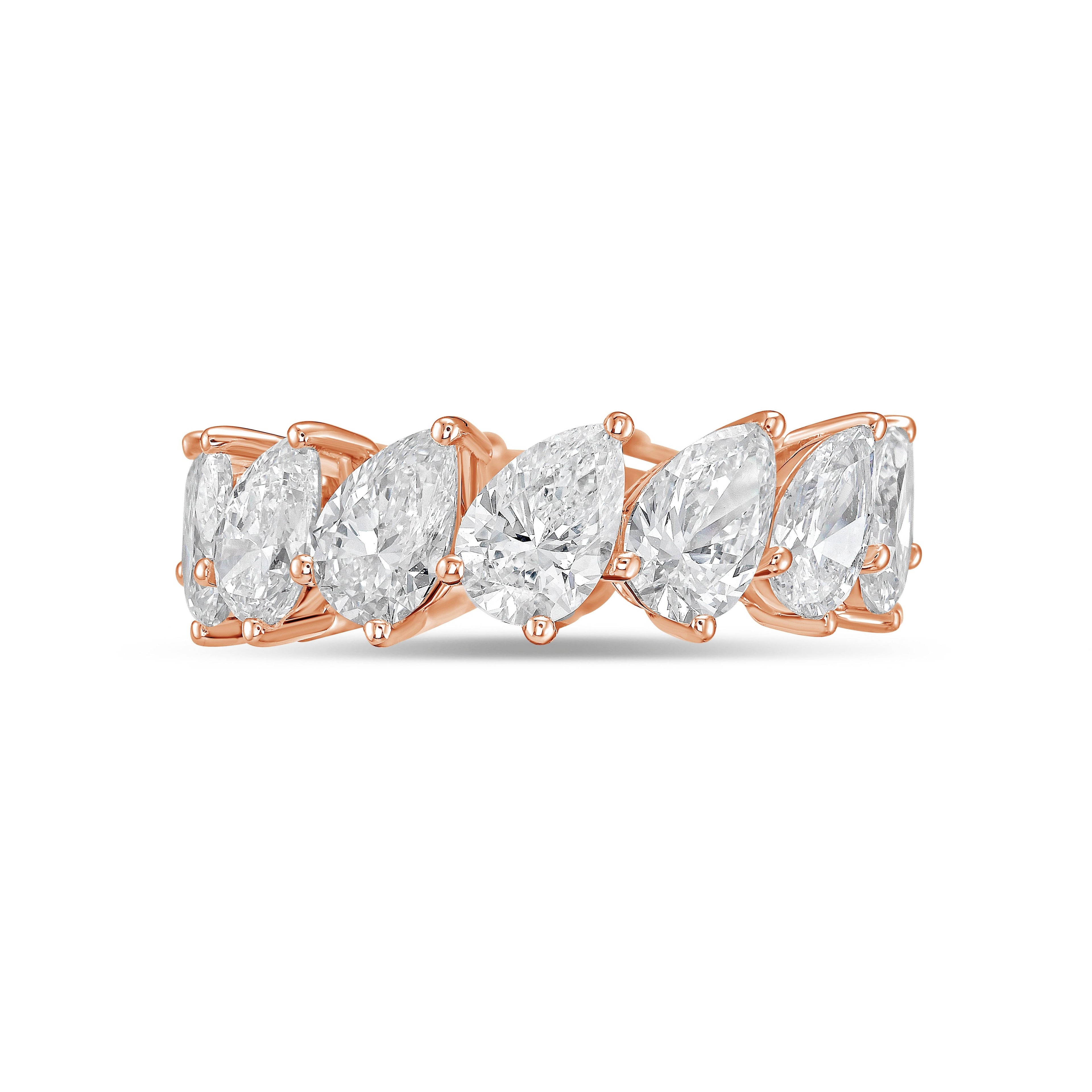 Lab Grown Slanted Pear Eternity Band