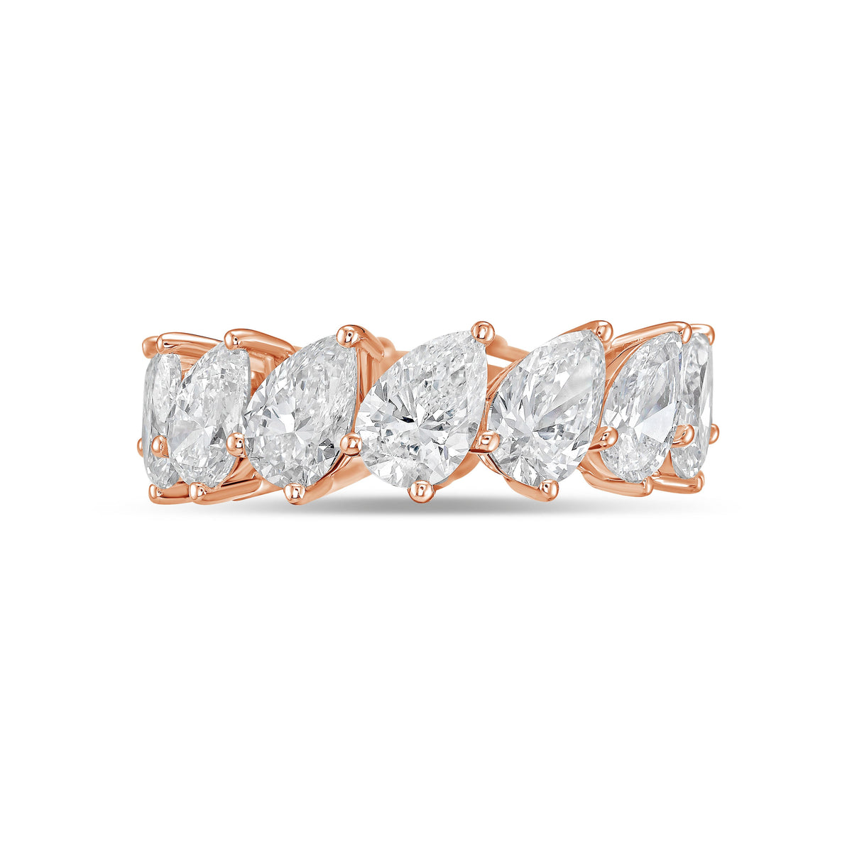 Lab Grown Slanted Pear Eternity Band