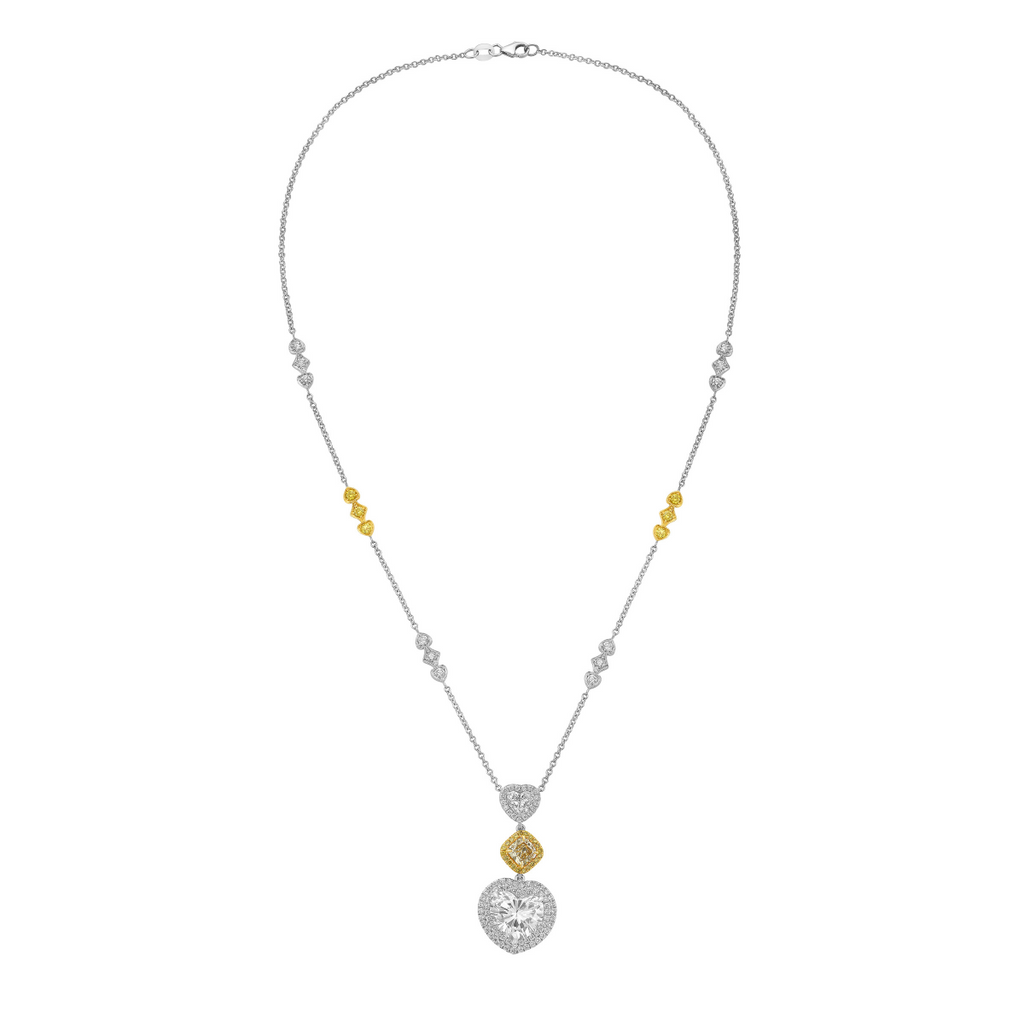 13.91ct Heart Shaped Diamond By the Yard Necklace