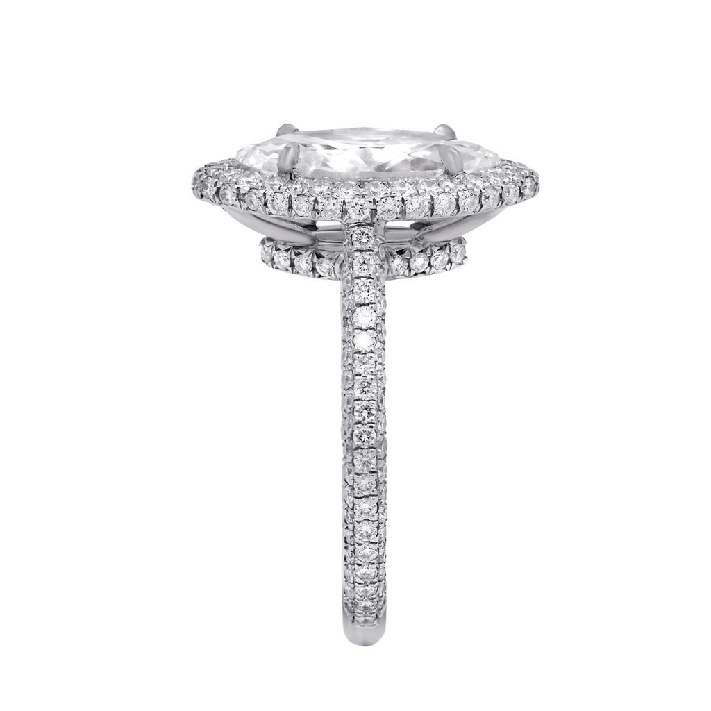 2.0ct Marquise Cut Surrounded by 1.2cts of Diamonds Ring