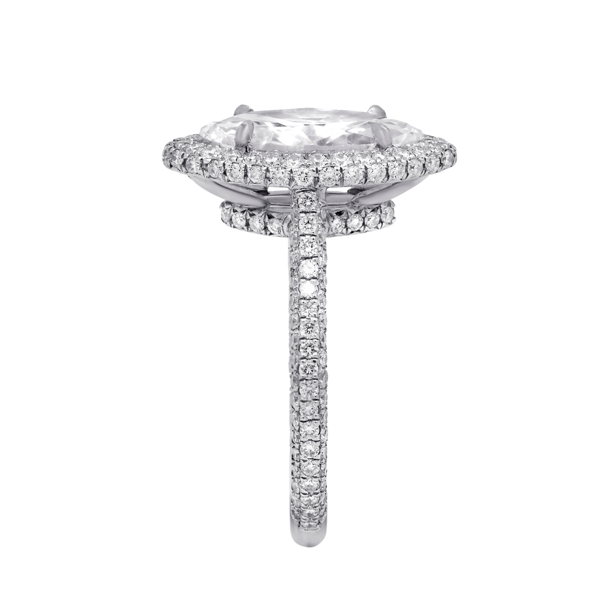 2.0ct Marquise Cut Surrounded by 1.2cts of Diamonds Ring