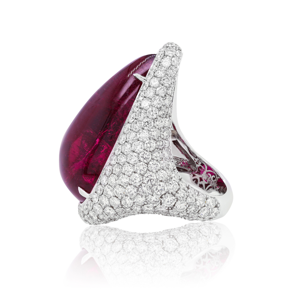 Tourmaline Halo Diamond Ring