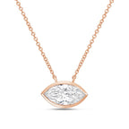 Lab Grown Marquise Diamond Bezel Pendant