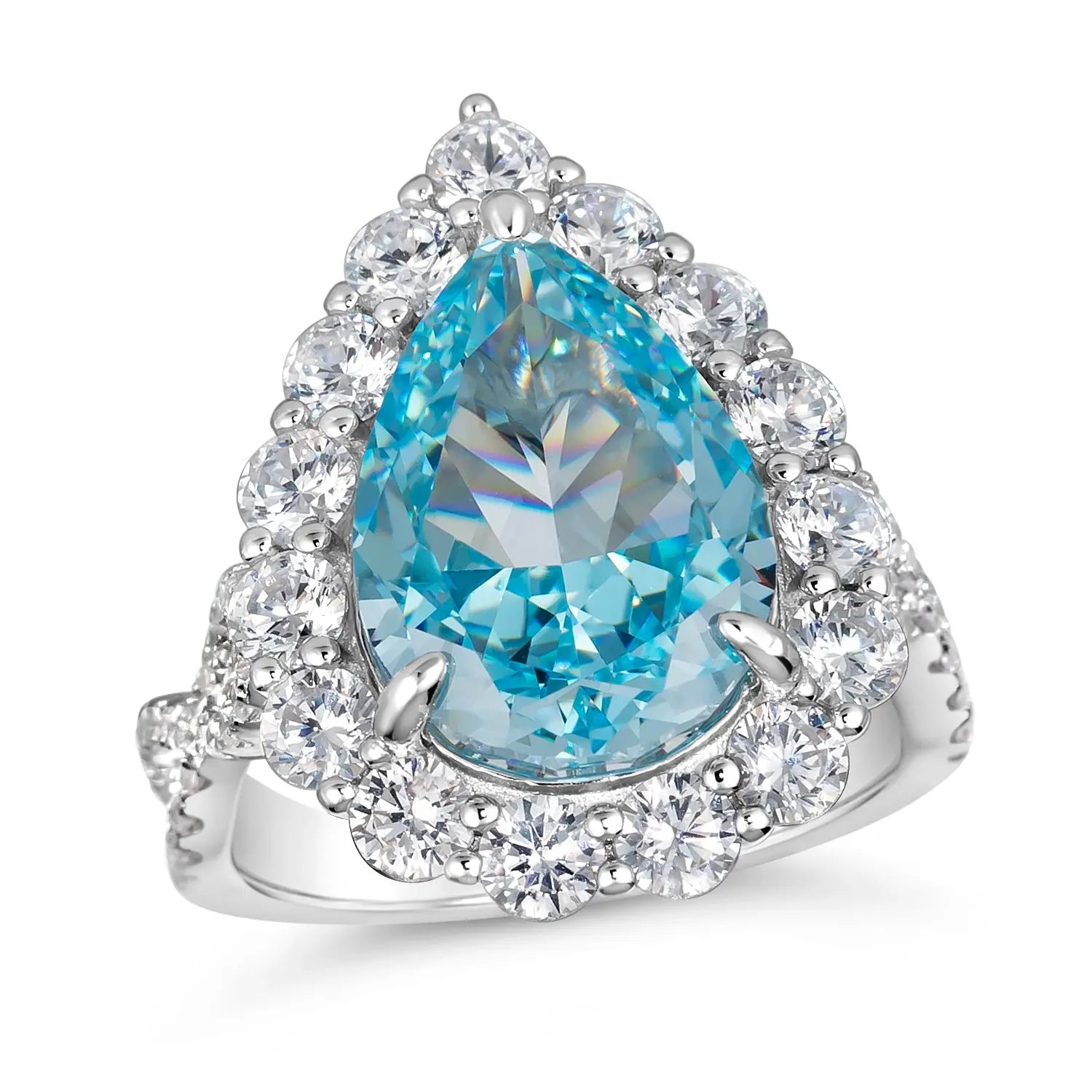 Gia Pear Shaped Cocktail Ring Aquamarine