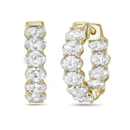 Lab Grown Oval Diamond Hoop Earrings - 0.75"