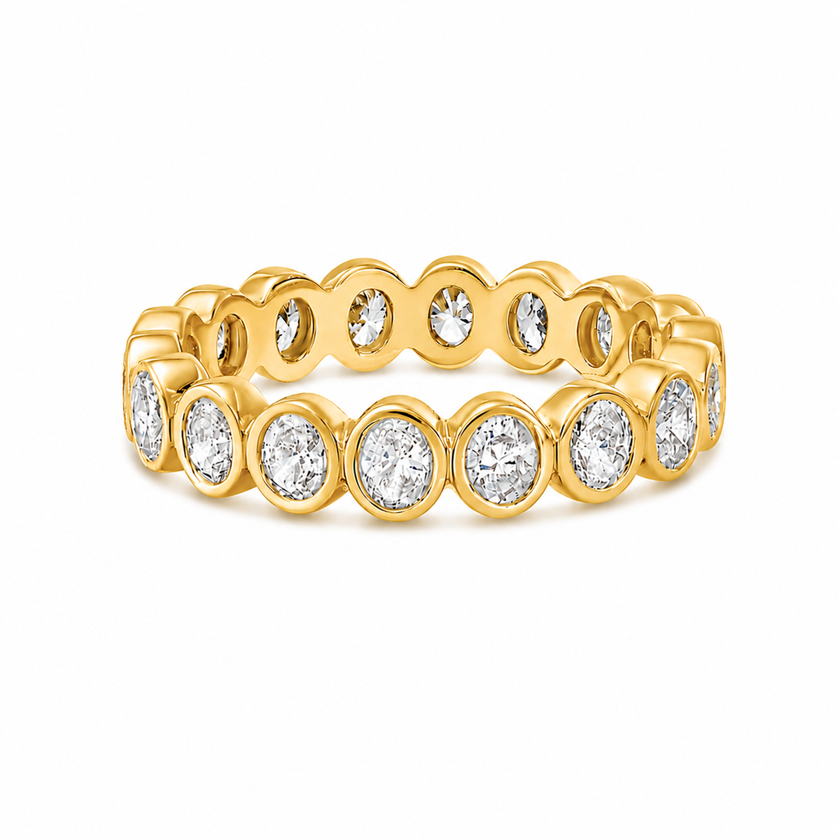 Lab Grown Petite Oval Bezel Eternity Band