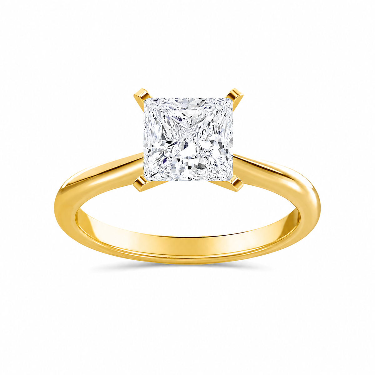 Lab-Grown Princess Cut Solitaire Engagement Ring