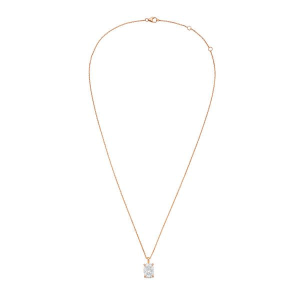 Lab Grown Cushion Diamond North South Pendant