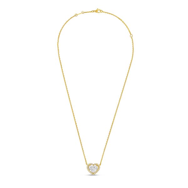 Lab Grown Heart Diamond Halo Pendant