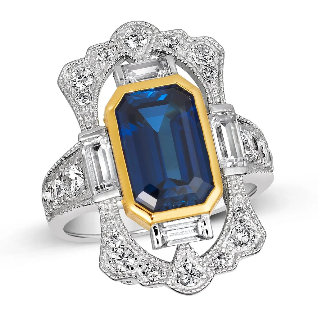 Great Gatsby Vintage Ring Blue Sapphire