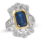 Great Gatsby Vintage Ring Blue Sapphire