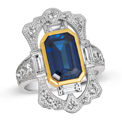Great Gatsby Vintage Ring Blue Sapphire
