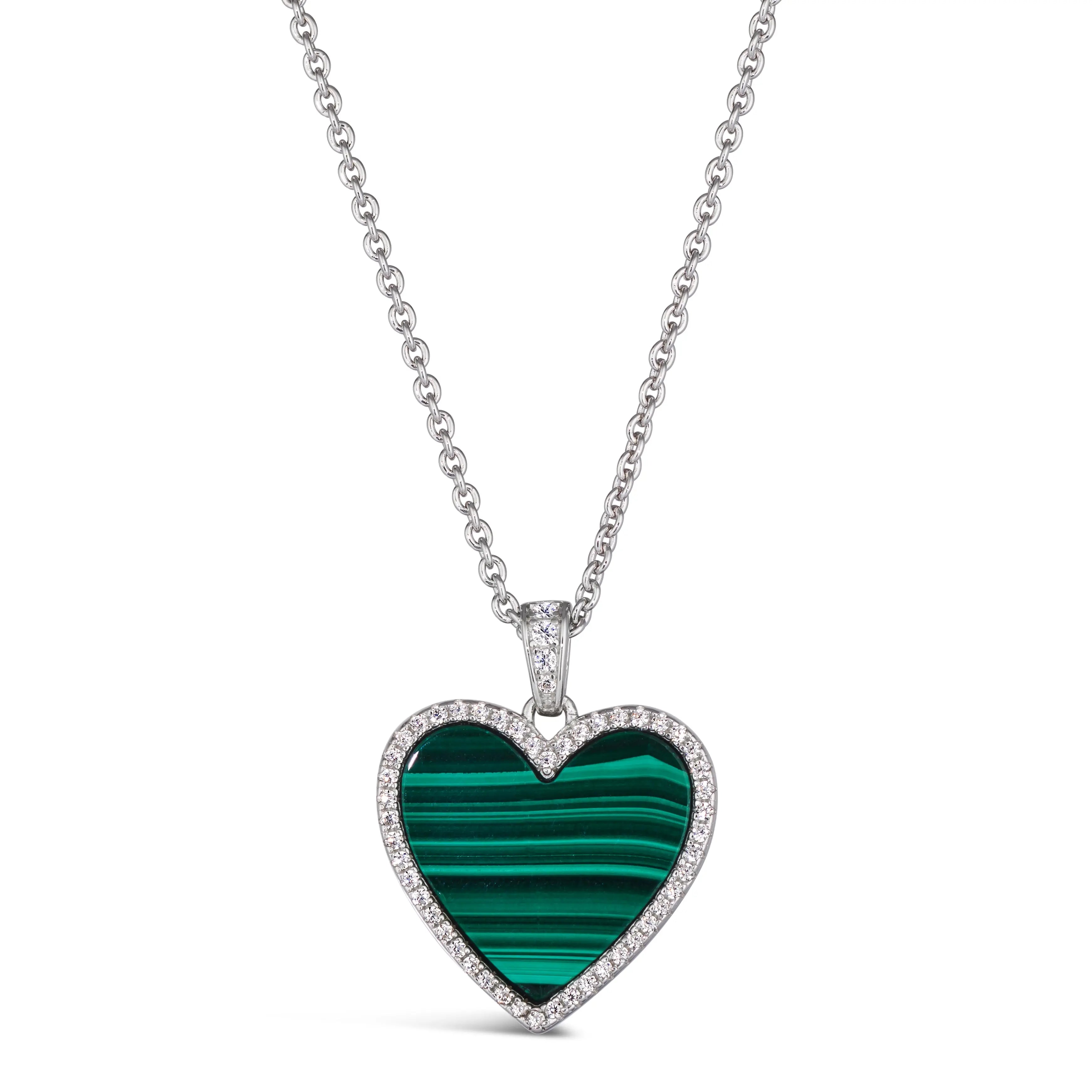 Green Malachite Heart Necklace