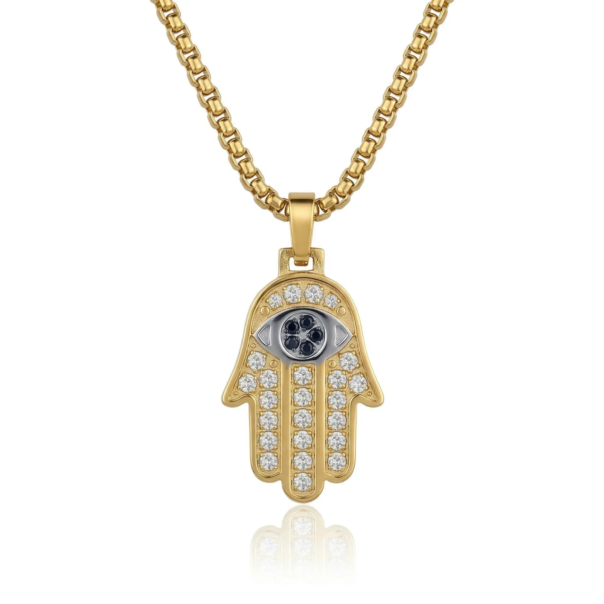Moderne Hamsa Tag Necklace