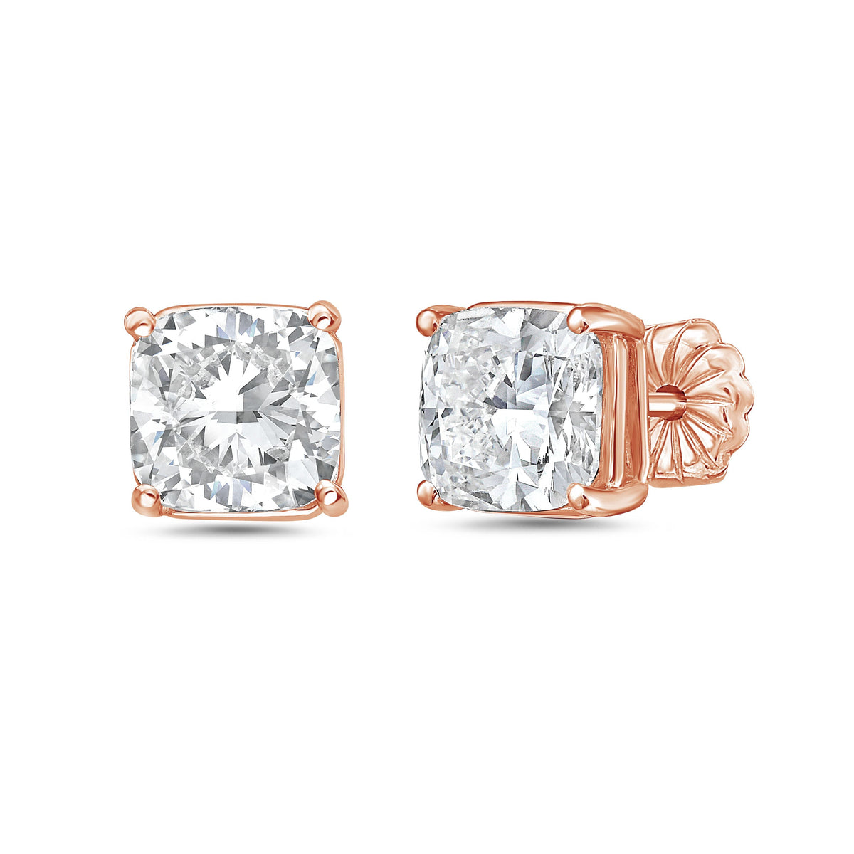 Lab Grown Square Cushion Studs