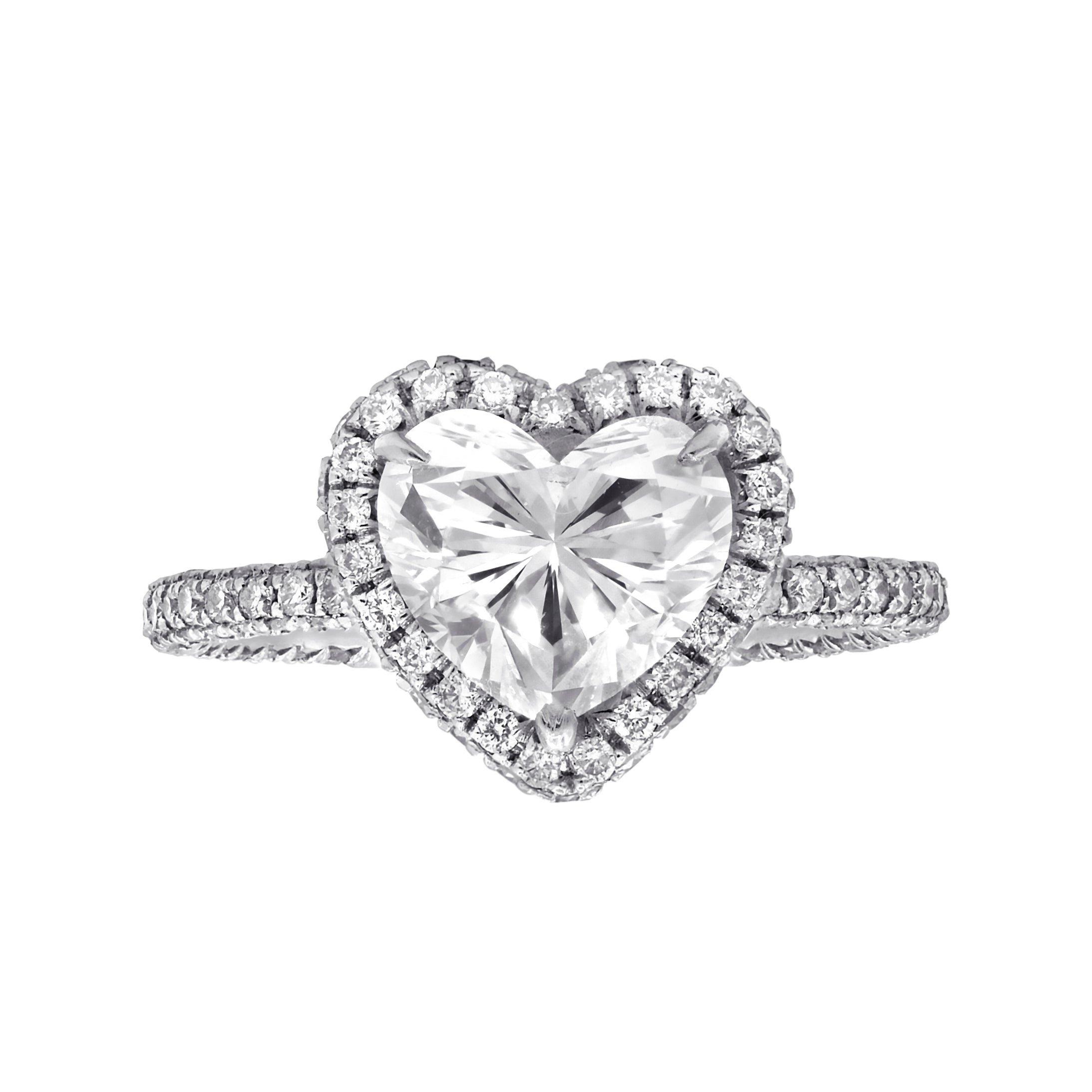 2.01ct Heart Diamond Halo Engagement Ring