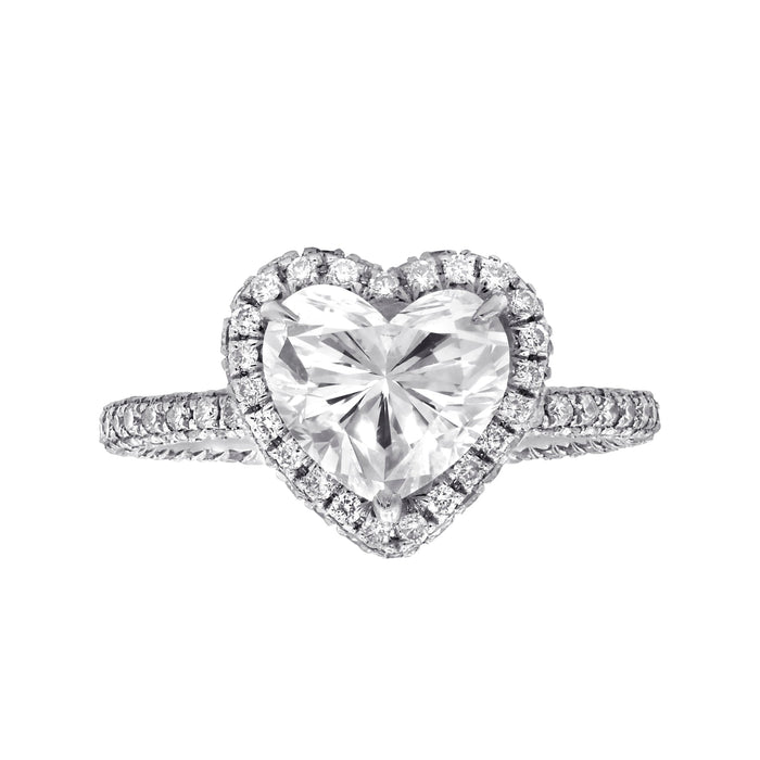 2.01ct Heart Diamond Halo Engagement Ring