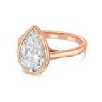 Lab-Grown Pear Bezel Engagement Ring