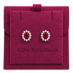 Halo Gem Earrings in Ruby by AZ Essentials